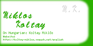 miklos koltay business card